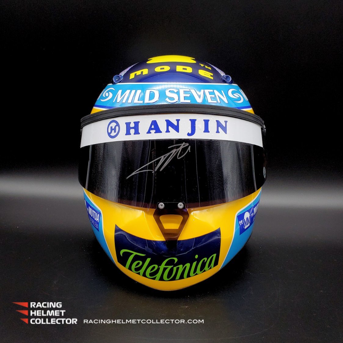 スポーツ選手 F.Alonso 2006 Renault Used Visor Signed Fernando Alonso Signed Helmet Visor 2006 Tribute Autographed