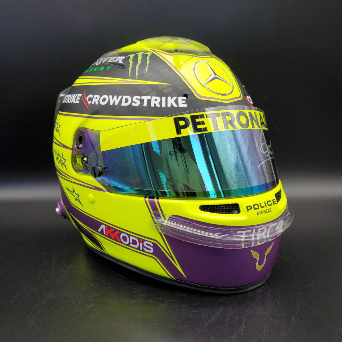 Lewis Hamilton Signed Helmet Visor TEAR OFF 2022 Yellow BELL