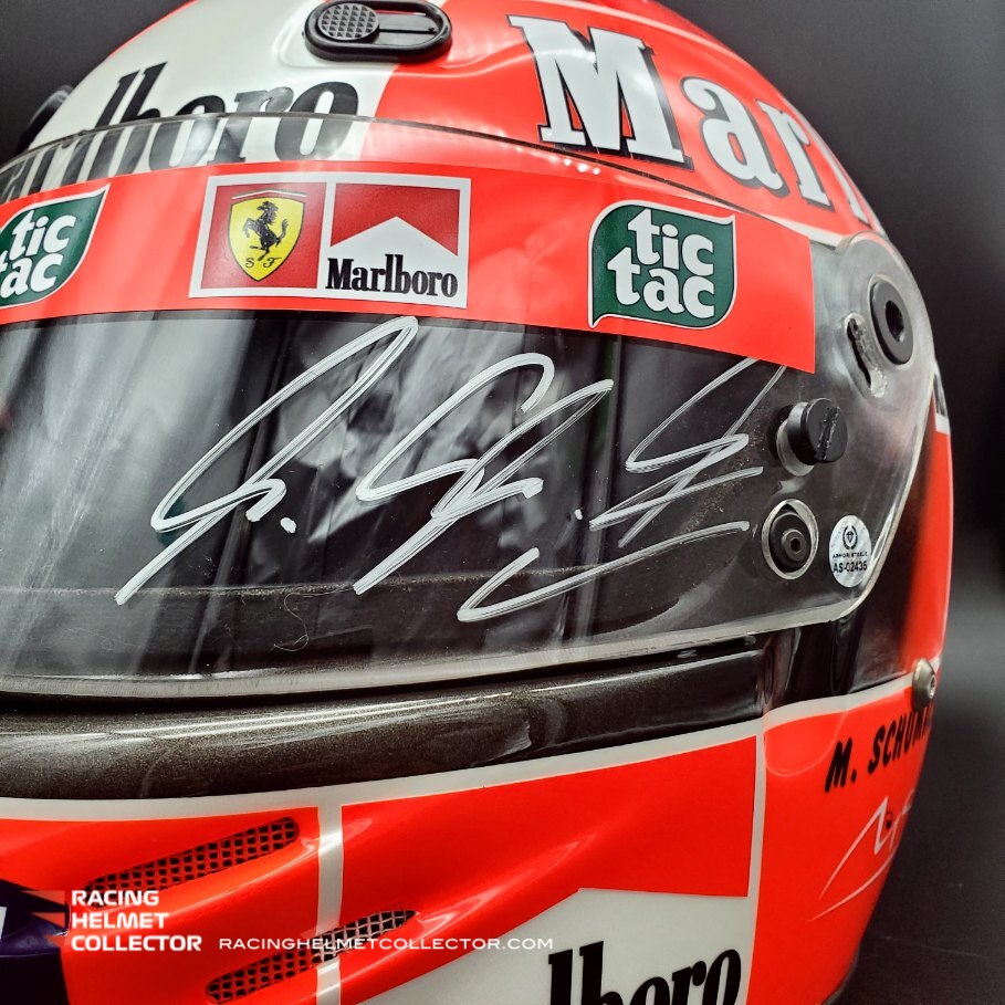 2001 bell helmets Michael Schumacher Signed Helmet Visor 2000-2003 Mounted On Original B – Racing Helmet Collector