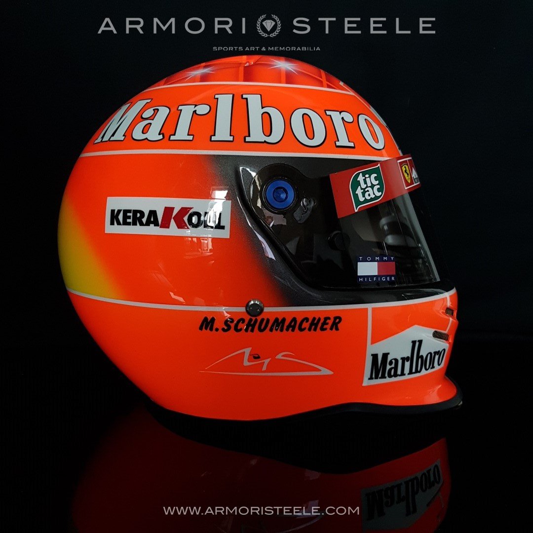 1999 snel motorcycle helmet MICHAEL SCHUMACHER 1999-2000 SIGNED HELMET AUTOGRAPHED TRACK WORN VISO –  Racing Helmet Collector