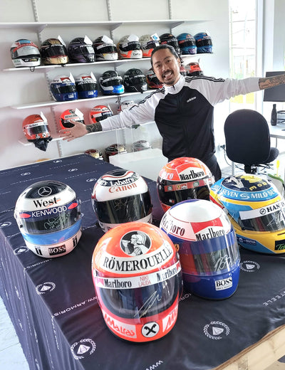 🏁 🏆 Signed F1 Helmets Alonso, Lauda, Schumacher, Mansell, Hakkinen and Prost Shipping to the UK!