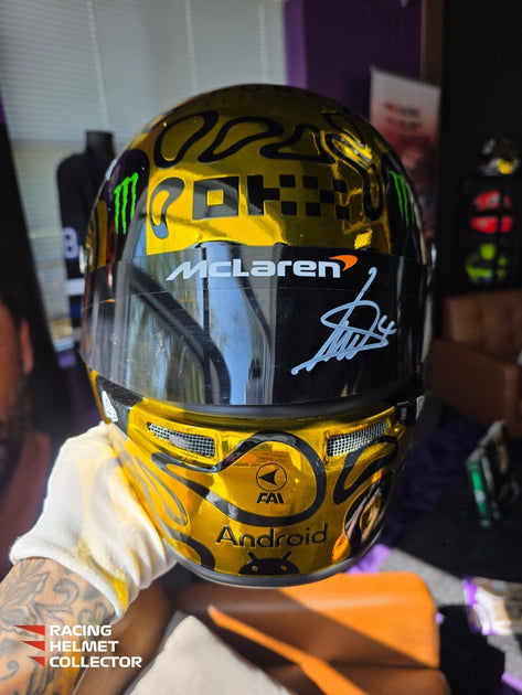 LANDO NORRIS Signed 2025 Championship Celebration Gold Tribute Helmet ...