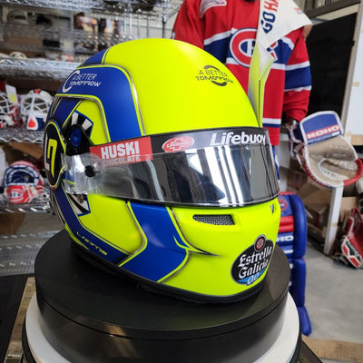 Lando Norris Race Worn visor 2021 mounted on promo helmet