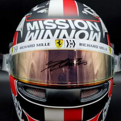 Very Rare: Charles Leclerc Race Worn Signed Helmet Visor 2021 Ferrari Richard Mille Mission Winnow