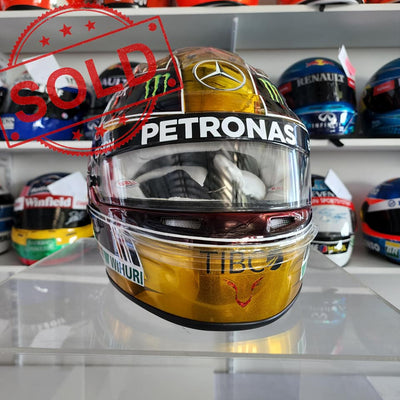 Lewis Hamilton Signed Helmet Direct Autograph 2018 Abu Dhabi Gold Bell