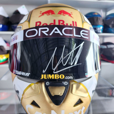 Max Verstappen Signed Gold Helmet 2022 World Champion Autographed