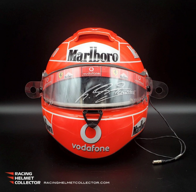 Video: Michael Schumacher Signed Helmet 2005 Race Worn Visor Mounted on Promo Helmet