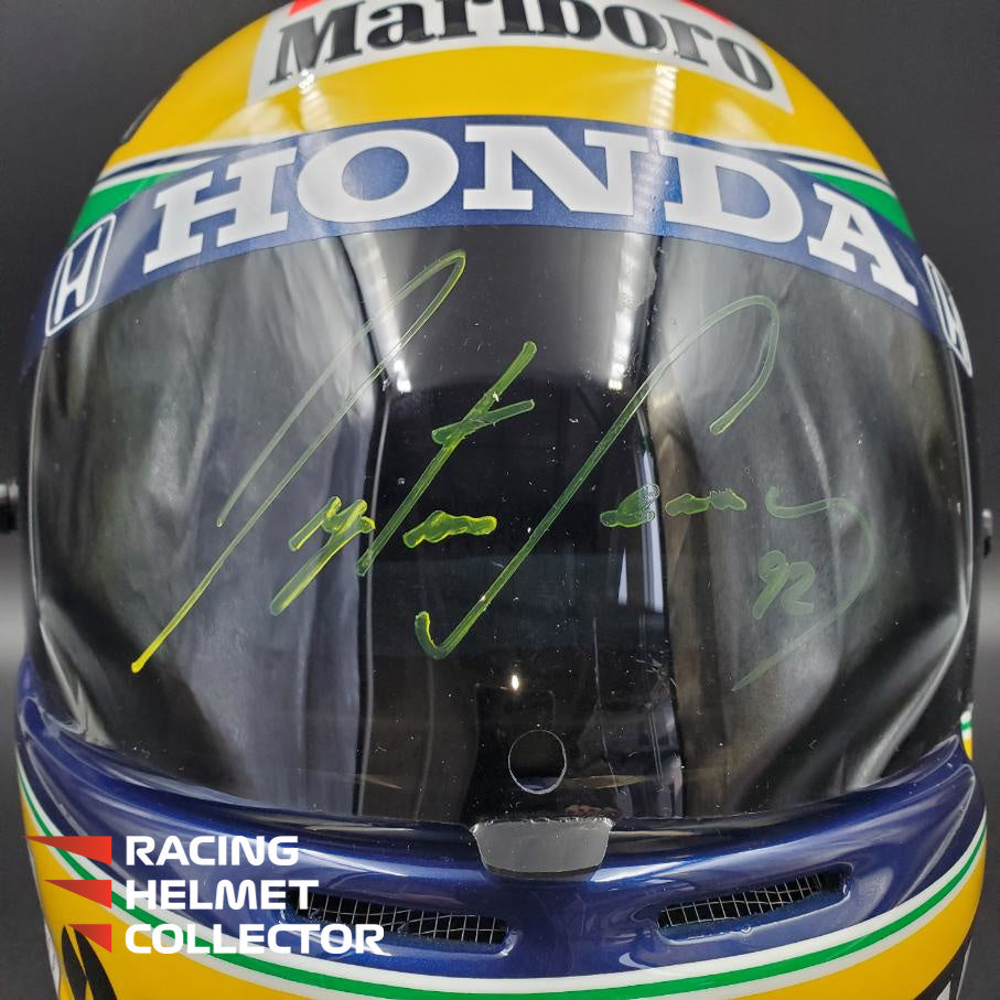 Ayrton Senna Signed Helmet 1992 Tribute Autographed Visor