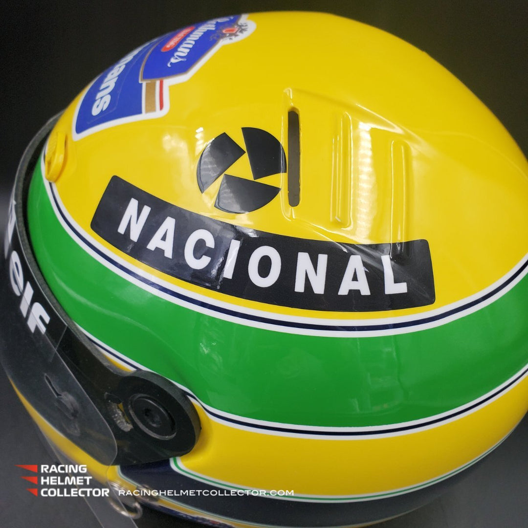 Ayrton Senna Signed Visor Tear-off Mounted on 1994 Original BELL Helme   Racing Helmet Collector | Signed F1 Memorabilia