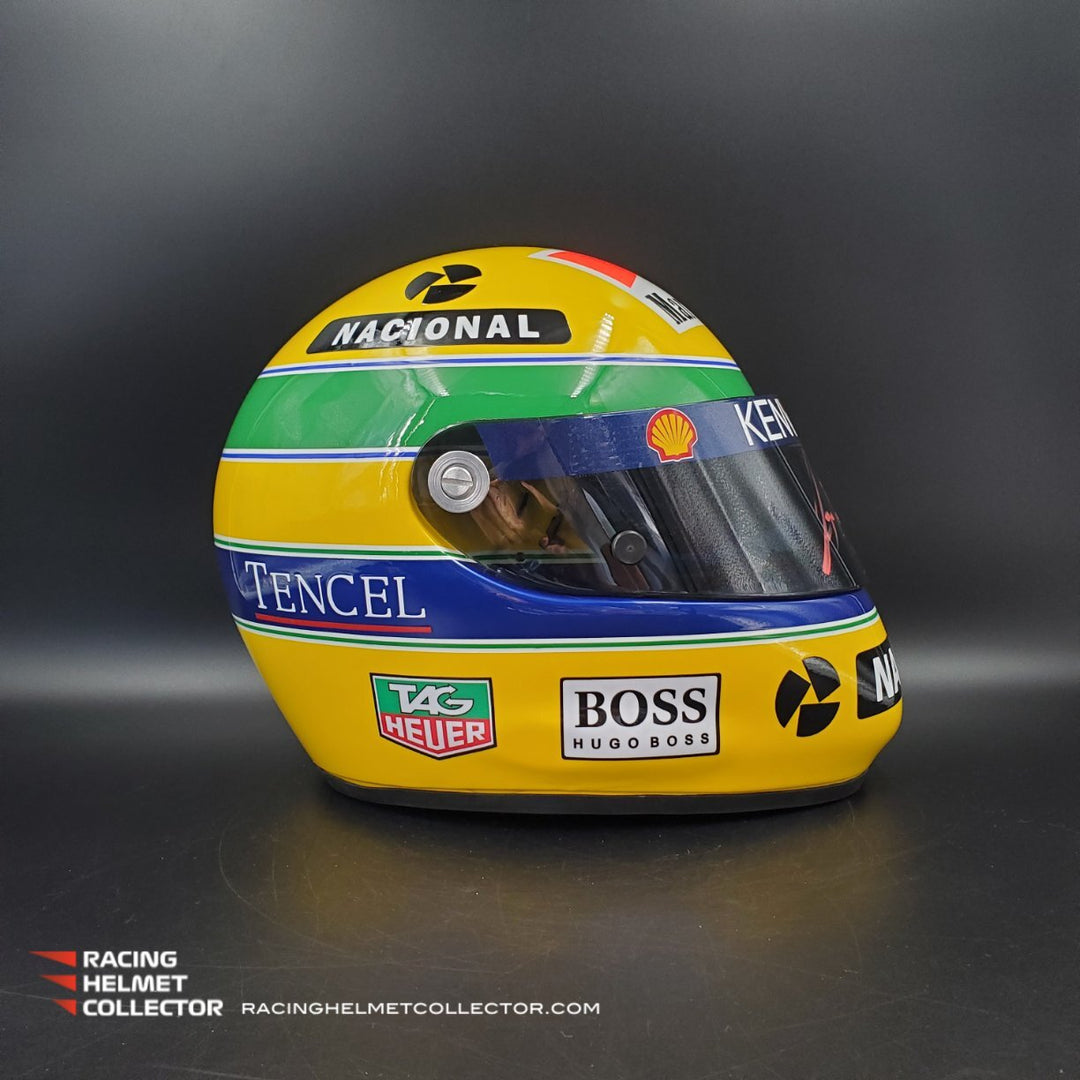 Ayrton Senna Signed Visor RACE WORN USED 1993 Team Mclaren Mounted