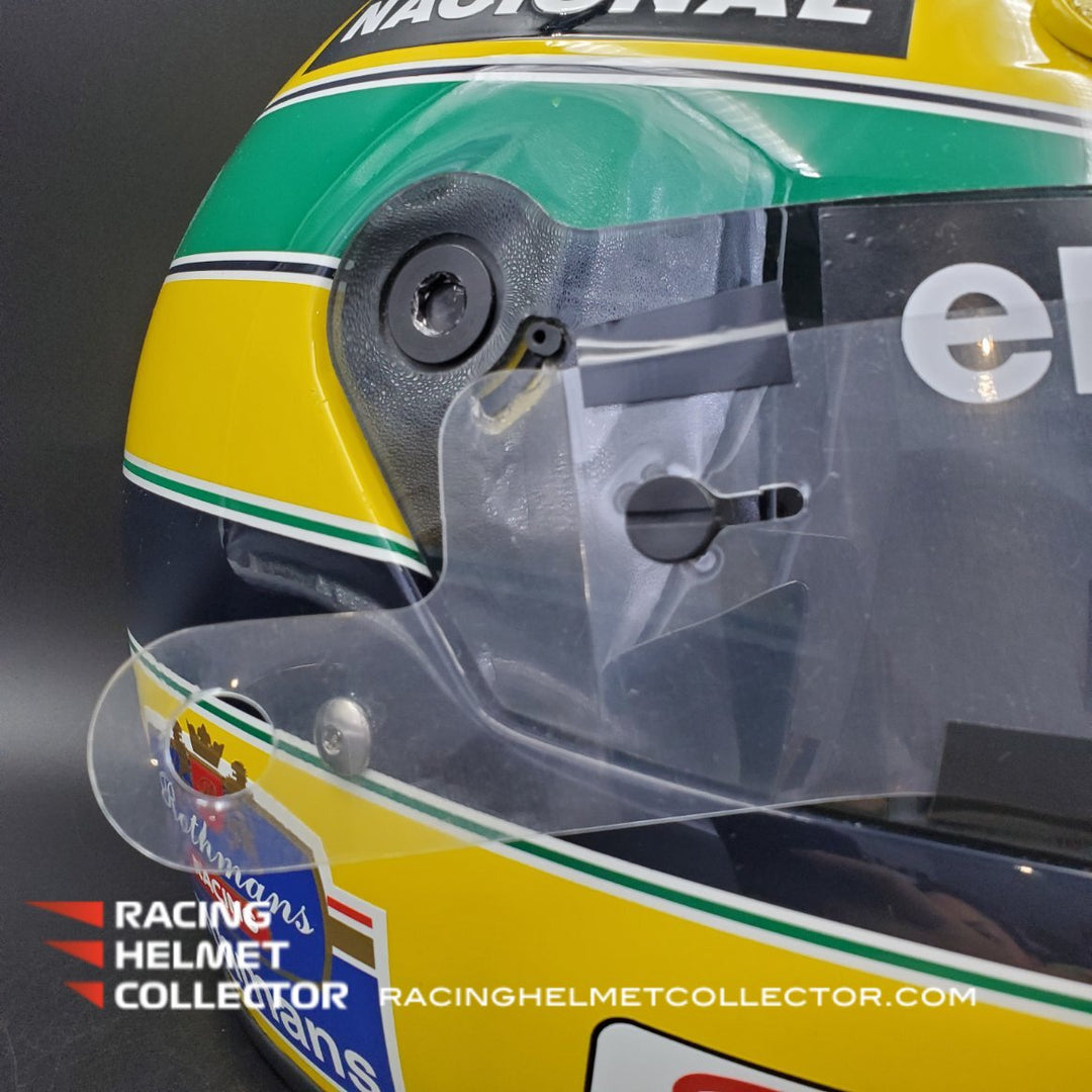 Ayrton Senna Signed Visor Tear-off Mounted on 1994 Bell M3 Helmet Unsi – Racing Helmet Collector