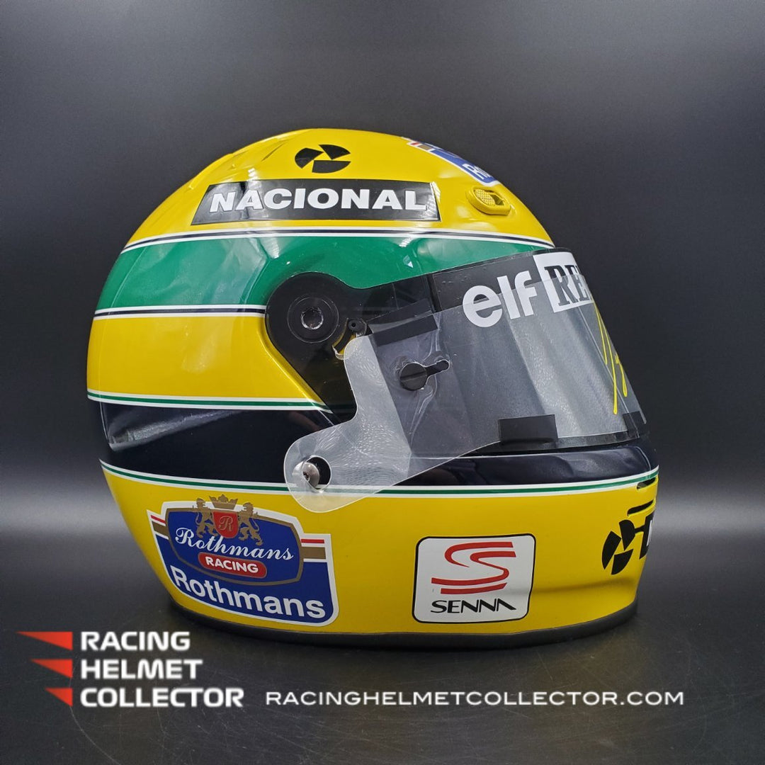 Ayrton Senna Signed Visor Tear-off Mounted on 1994 Bell M3 Helmet Unsi – Racing Helmet Collector