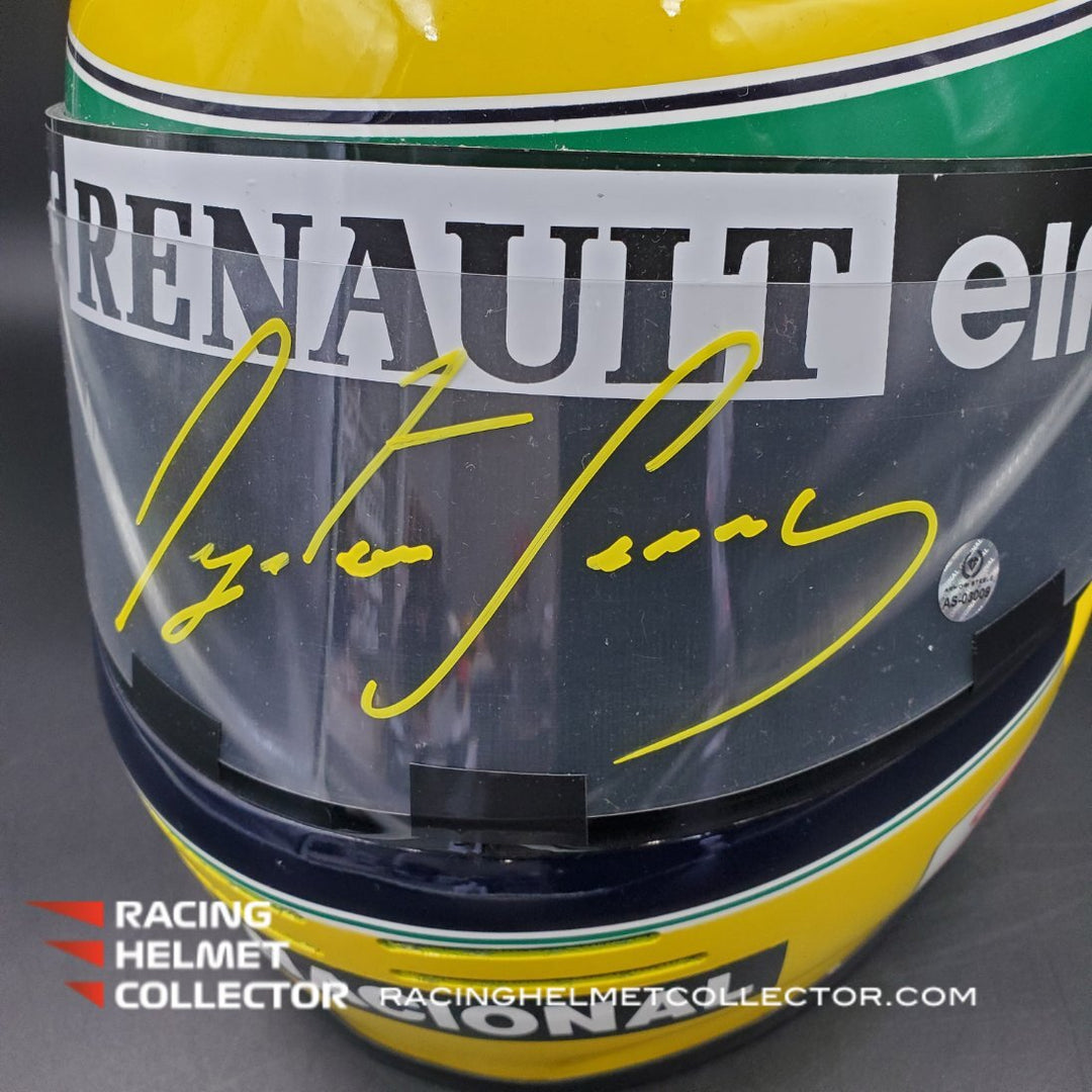 bell helmet code Ayrton Senna Signed Visor Tear-off Mounted on 1994 Bell M3 Helmet Unsi –  Racing Helmet Collector
