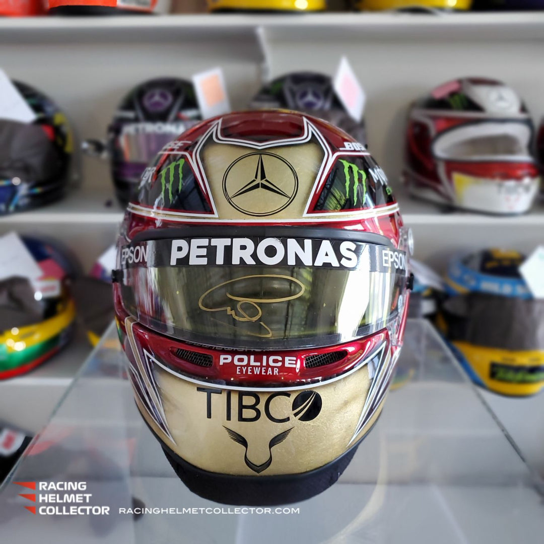 Lewis Hamilton Signed Race Worn Helmet Visor 2021 Mounted On