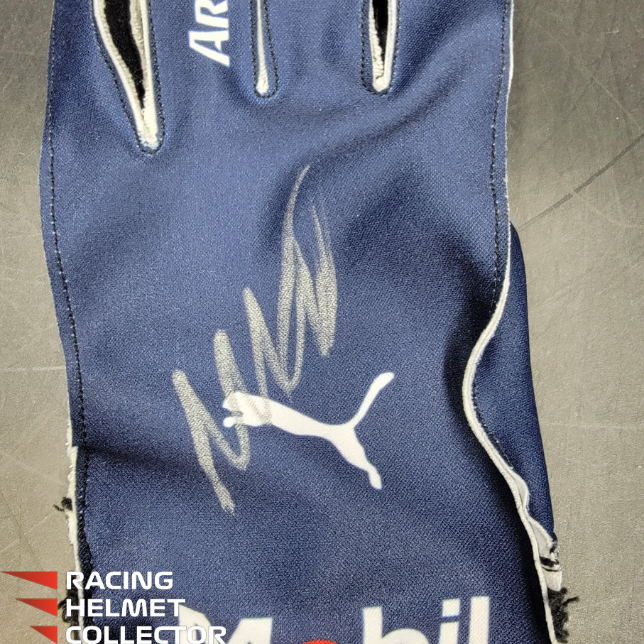 max verstappen handschuhe Max Verstappen Signed Glove Single BLUE Tribute AS-03012-SOLD – Racing  Helmet Collector