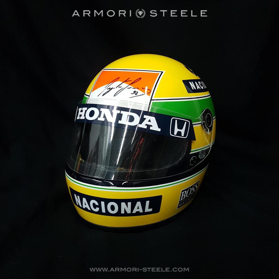 Ayrton Senna Signed Helmet Autographed On Helmet Directly On