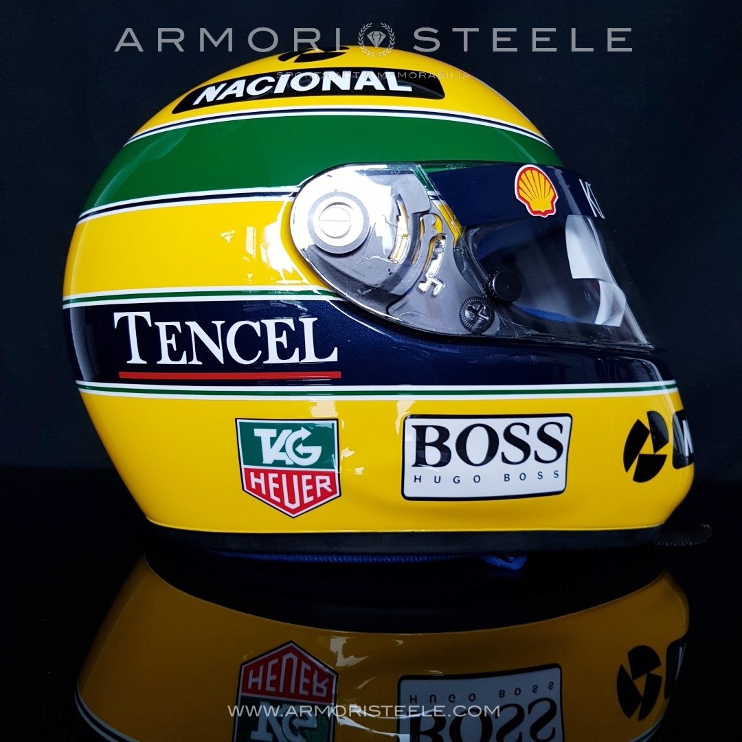 AYRTON SENNA 1993 SIGNED AUTOGRAPHED HELMET SHOEI X4 F1 - BLACK INK - –  Racing Helmet Collector