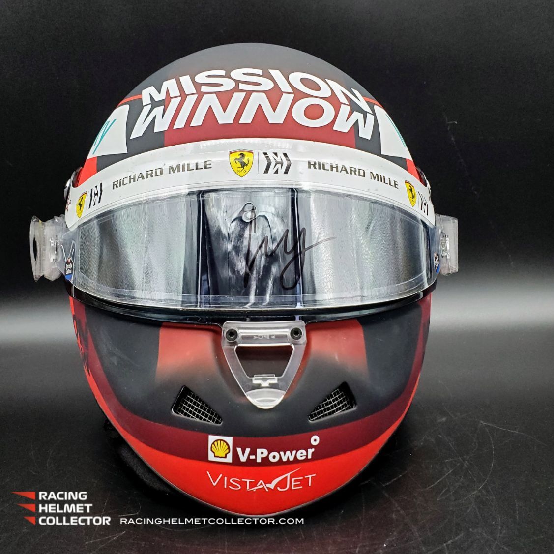 アメリカ通販ファッション Visor Used Race Signed Jr Sainz Carlos Mounted Promo on スポーツ選手