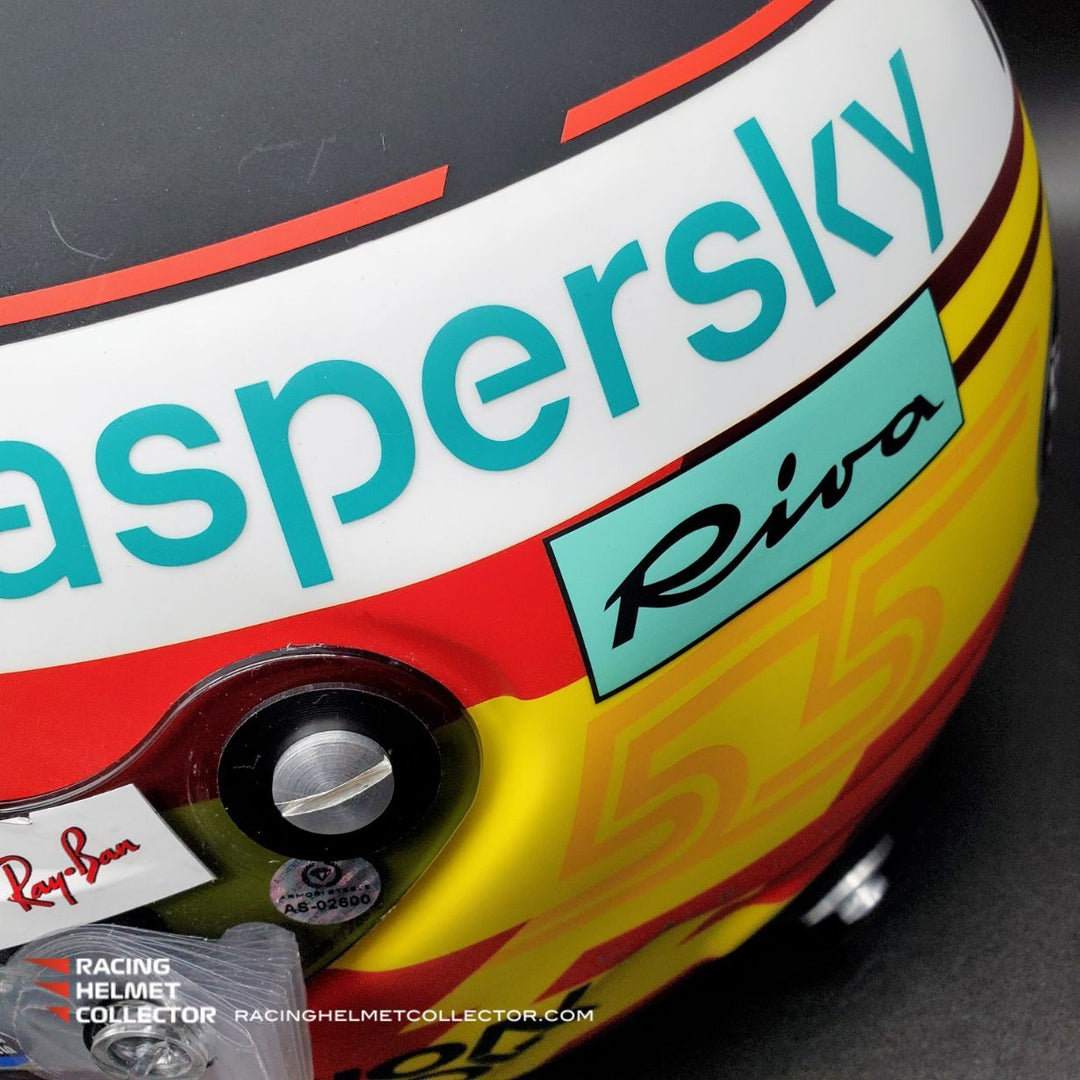 スポーツ選手 C.Sainz 2022 Ferrari F1 Used Visor Auto 2022 Carlos Sainz Signed Scuderia Ferrari Driver Issue F1 Hat