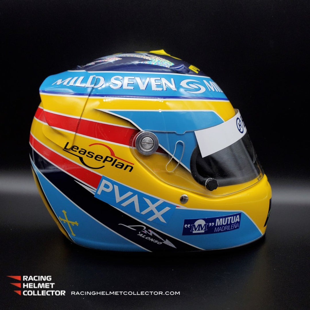 スポーツ選手 F.Alonso 2006 Renault Used Visor Signed Fernando Alonso Signed Helmet Visor 2006 Tribute Autographed