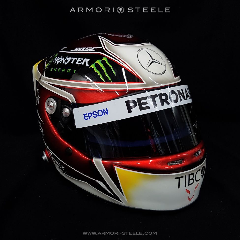 Lewis Hamilton Signed Helmet 2019 White Tribute Black Visor 1 1 Full S Racing Helmet Collector Signed F1 Memorabilia