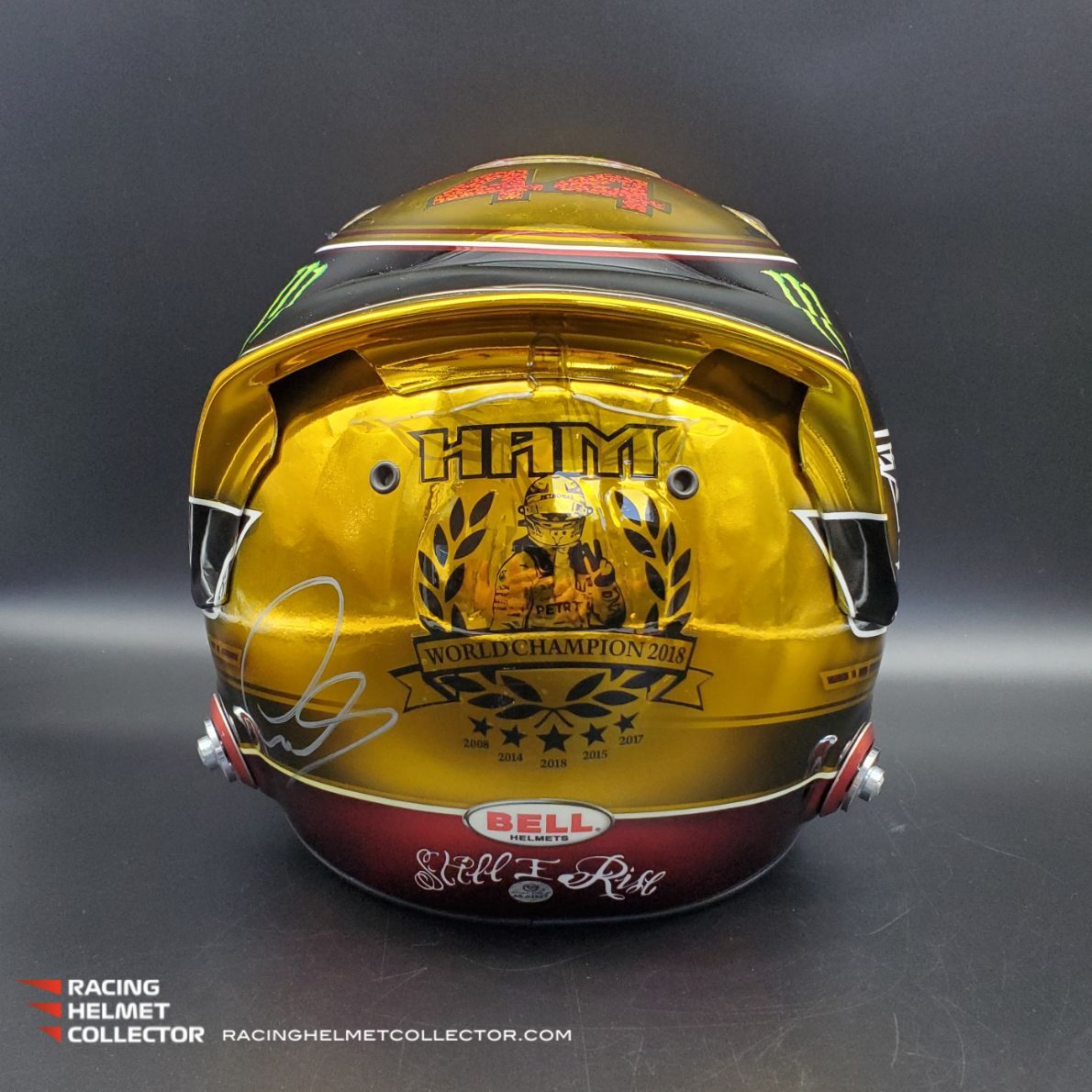 Lewis Hamilton Signed Helmet Direct Autograph 2018 Gold Abu Dhabi BELL lewis-hamilton-signed-helmet-direct-autograph-2018-gold-abu-dhabi-bell