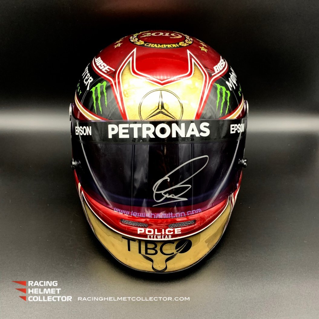 Lewis Hamilton Signed Helmet Visor 2019 Gold Abu Dhabi Autographed Dis Racing Helmet Collector Signed F1 Memorabilia