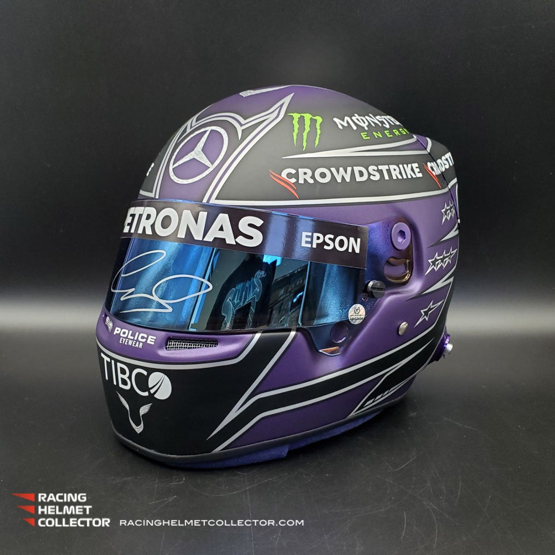 Lewis Hamilton Signed Helmet Visor 2021 Black Purple Autographed 1 1 Racing Helmet Collector Signed F1 Memorabilia