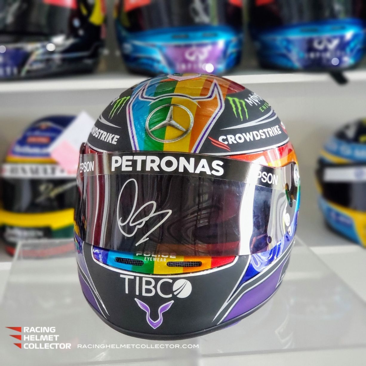 Lewis Hamilton Signed Helmet Visor 2021 Rainbow Abu Dhabi GP Autograph lewis-hamilton-signed-helmet-visor-2021-rainbow-abu-dhabi-gp-autograph