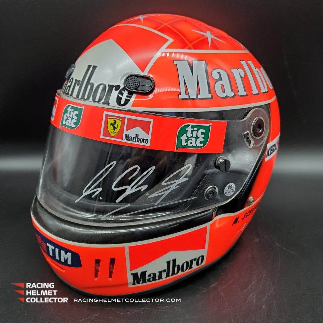 shoei helmet 2003 models Michael Schumacher Signed Helmet 2003 Tribute CS Edition on BELL Helme – Racing Helmet Collector