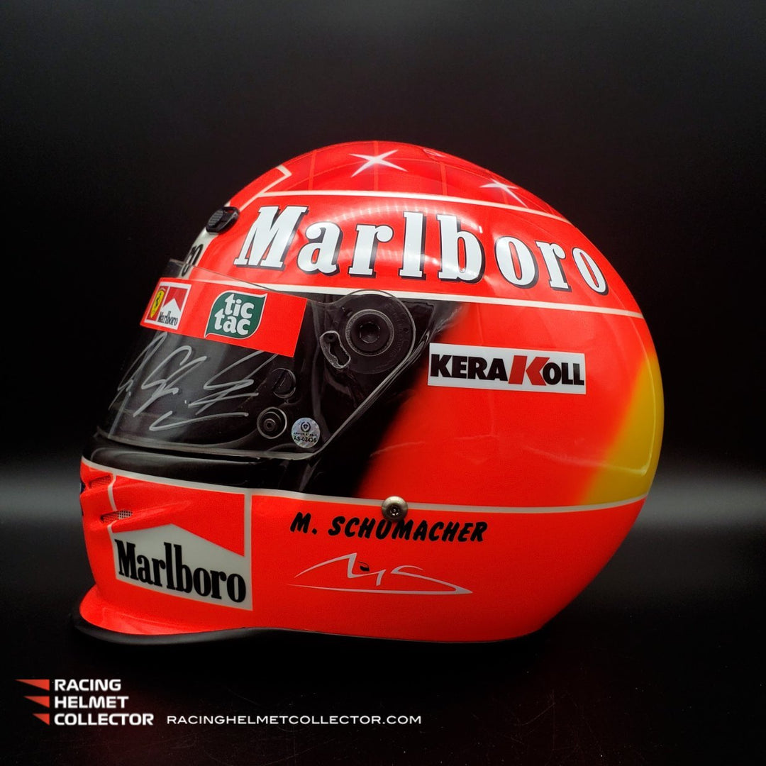 2001 bell helmets Michael Schumacher Signed Helmet Visor 2000-2003 Mounted On Original B – Racing Helmet Collector