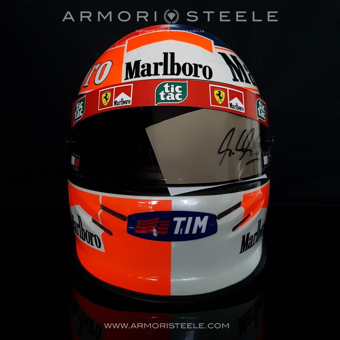 MICHAEL SCHUMACHER 1999-2000 SIGNED HELMET AUTOGRAPHED TRACK WORN VISO – Racing Helmet Collector