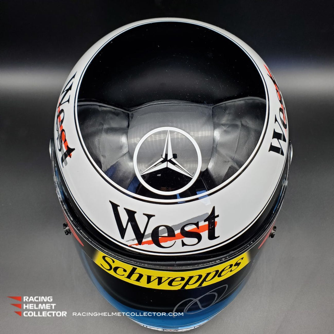 Mika Hakkinen Signed Helmet Visor 1999 Display Tribute