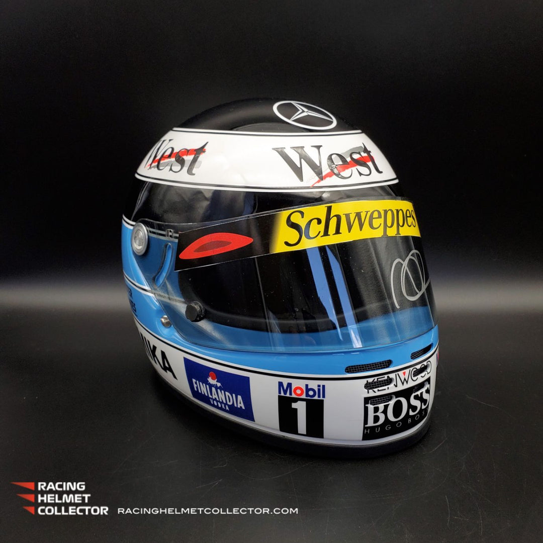 Mika Hakkinen Signed Helmet Visor 1999 Display Tribute