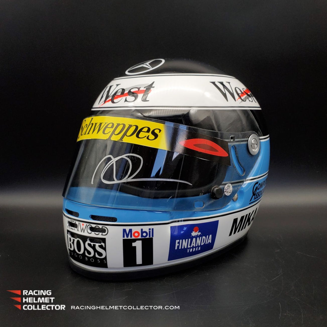 【F1】Mika Hakkinen 1/2 Helmet 1999 Mika Hakkinen Signed World Champion 25th Year