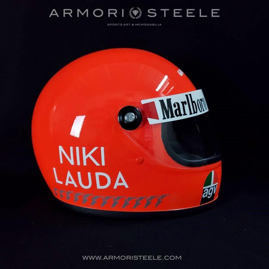 Niki Lauda Signed Helmet Direct Autograph 1975 Display Full Size 1:1 A –  Racing Helmet Collector