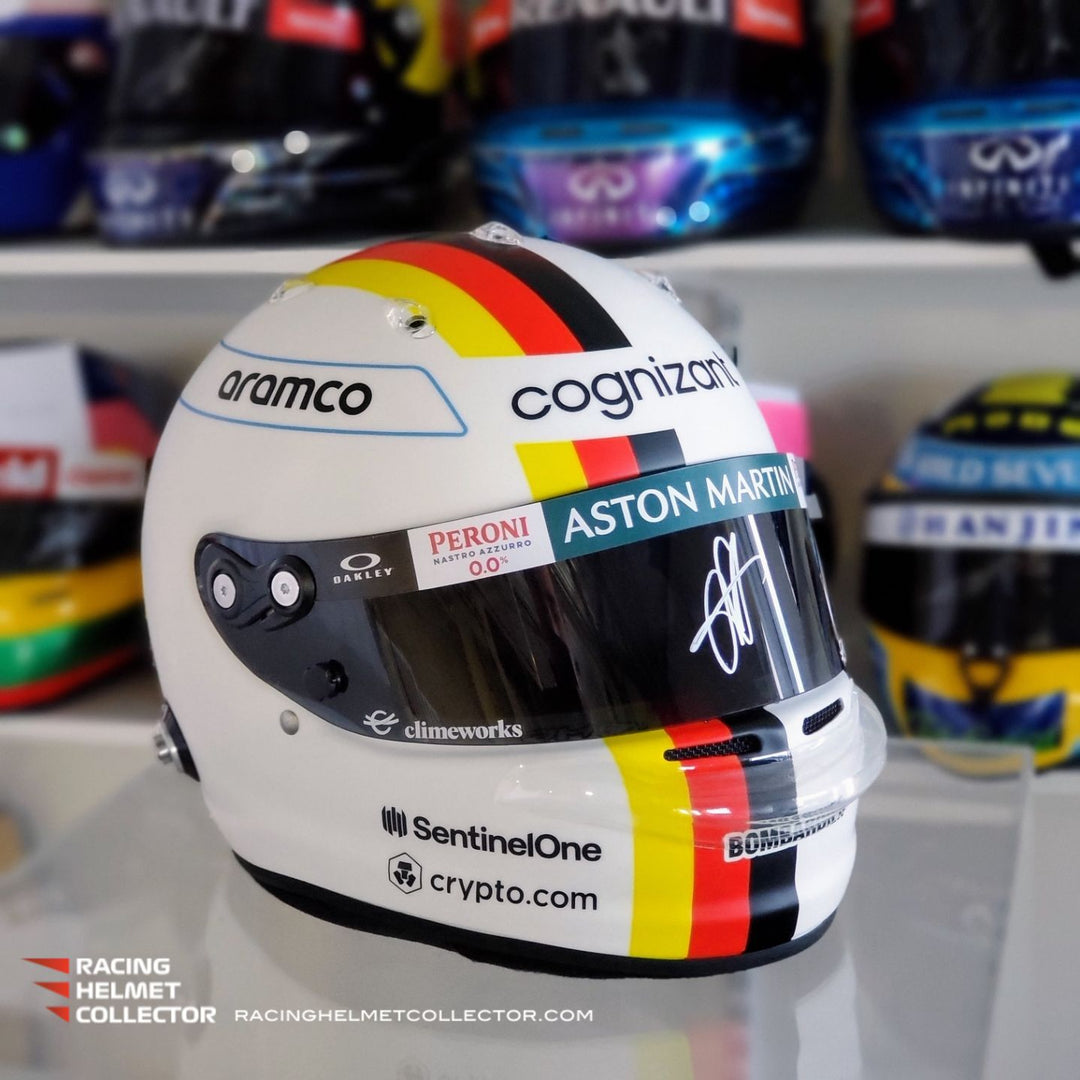 Casque Sebastian Vettel Formule 1 – Avec Autographe Et Certificat D’authenticité – Échelle 1:1