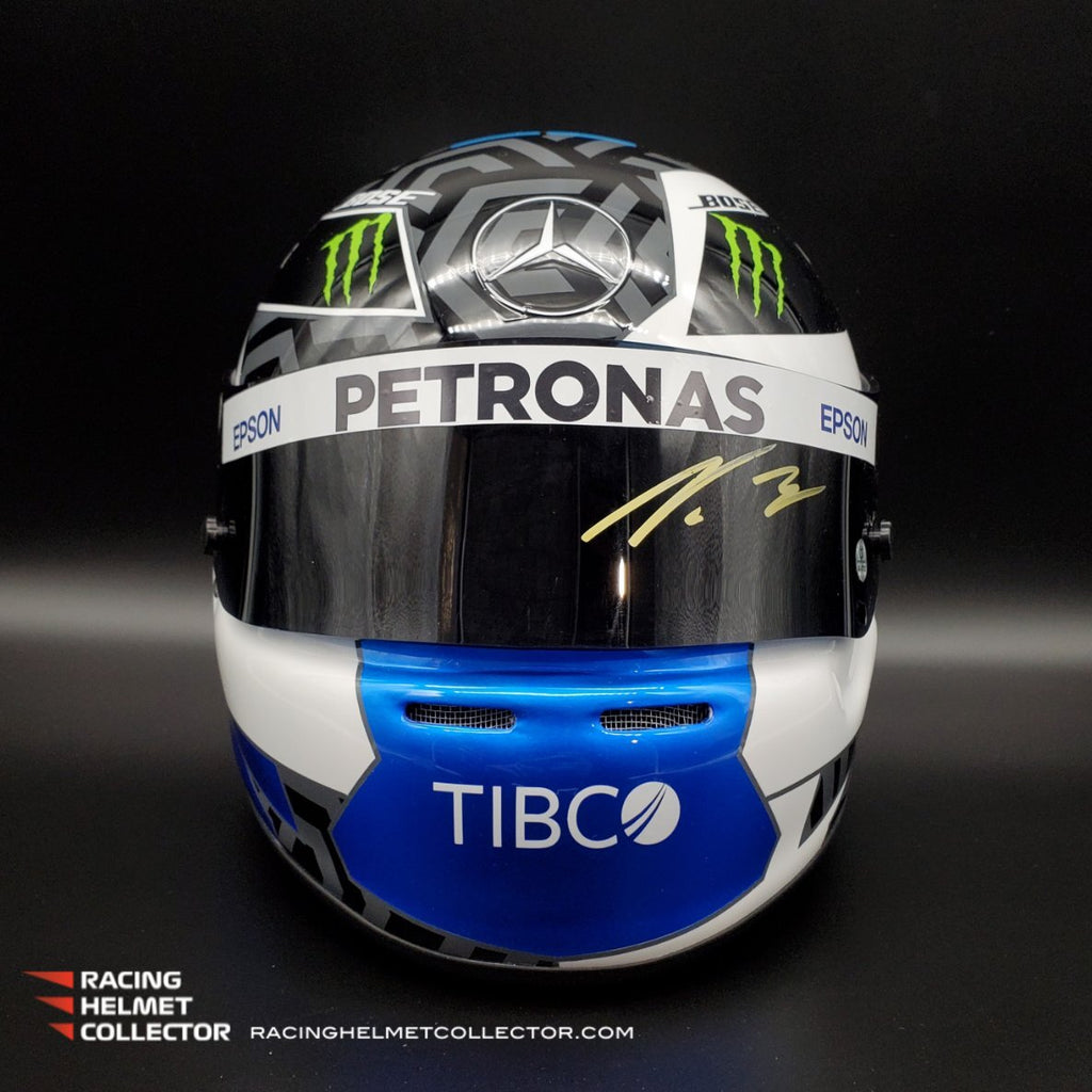 スポーツ選手 V.Bottas 2021 Mercedes AMG F1 Used Visor 2021 Valtteri Bottas Replica Mercedes AMG F1 Stilo Helmet
